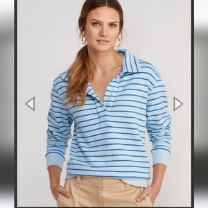 Women's Vineyard Vines Striped Polo Popover Sweatshirt